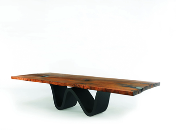 KAURI BREE E ONDA - Rectangular table with kauri solid wood and iron base by Riva 1920 - view 3